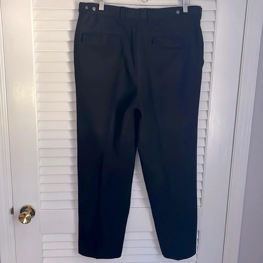 Mens BALMAIN PARIS flannel heavyweight military trouser pants in blue black